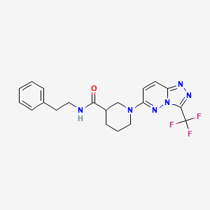 molecular formula C20H21F3N6O B4510242 N-(2-phenylethyl)-1-[3-(trifluoromethyl)[1,2,4]triazolo[4,3-b]pyridazin-6-yl]-3-piperidinecarboxamide 