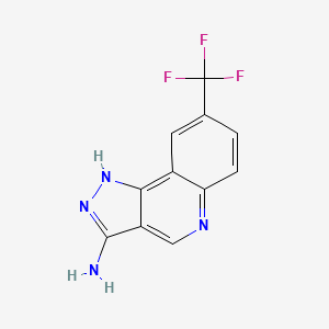 molecular formula C11H7F3N4 B4510245 8-(trifluoromethyl)-1H-pyrazolo[4,3-c]quinolin-3-amine 