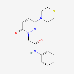 molecular formula C16H18N4O2S B4510257 2-[6-oxo-3-(4-thiomorpholinyl)-1(6H)-pyridazinyl]-N-phenylacetamide 