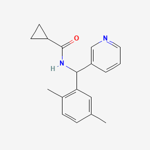 molecular formula C18H20N2O B4510262 N-[(2,5-dimethylphenyl)(3-pyridinyl)methyl]cyclopropanecarboxamide 
