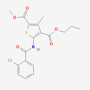 molecular formula C18H18ClNO5S B451028 2-Methyl 4-propyl 5-[(2-chlorobenzoyl)amino]-3-methyl-2,4-thiophenedicarboxylate 