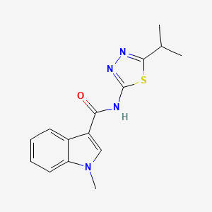 molecular formula C15H16N4OS B4510284 N-(5-isopropyl-1,3,4-thiadiazol-2-yl)-1-methyl-1H-indole-3-carboxamide 
