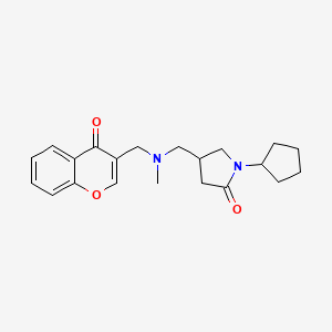molecular formula C21H26N2O3 B4510287 1-cyclopentyl-4-({methyl[(4-oxo-4H-chromen-3-yl)methyl]amino}methyl)pyrrolidin-2-one 