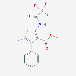 molecular formula C15H12F3NO3S B451029 Methyl 5-methyl-4-phenyl-2-[(trifluoroacetyl)amino]-3-thiophenecarboxylate 