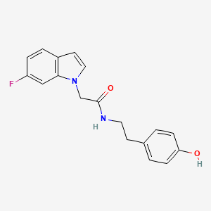 2-(6-fluoro-1H-indol-1-yl)-N-[2-(4-hydroxyphenyl)ethyl]acetamide