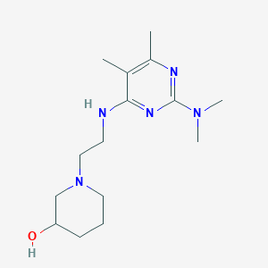 molecular formula C15H27N5O B4510301 1-(2-{[2-(dimethylamino)-5,6-dimethyl-4-pyrimidinyl]amino}ethyl)-3-piperidinol bis(trifluoroacetate) (salt) 