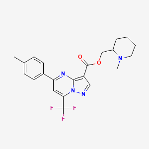 molecular formula C22H23F3N4O2 B4510307 (1-methyl-2-piperidinyl)methyl 5-(4-methylphenyl)-7-(trifluoromethyl)pyrazolo[1,5-a]pyrimidine-3-carboxylate 