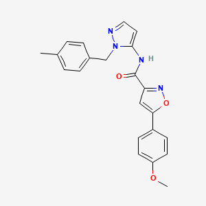 molecular formula C22H20N4O3 B4510318 5-(4-methoxyphenyl)-N-[1-(4-methylbenzyl)-1H-pyrazol-5-yl]-3-isoxazolecarboxamide 