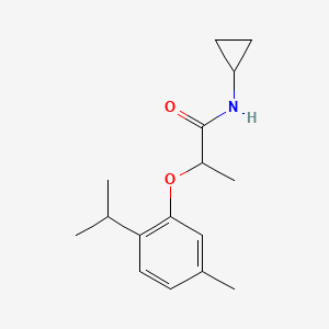 molecular formula C16H23NO2 B4510339 N-cyclopropyl-2-(2-isopropyl-5-methylphenoxy)propanamide 