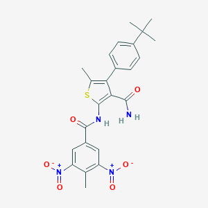 molecular formula C24H24N4O6S B451035 2-({3,5-Bisnitro-4-methylbenzoyl}amino)-4-(4-tert-butylphenyl)-5-methyl-3-thiophenecarboxamide 