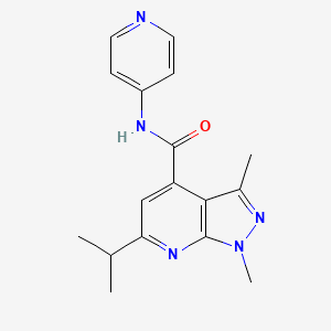 molecular formula C17H19N5O B4510352 6-isopropyl-1,3-dimethyl-N-4-pyridinyl-1H-pyrazolo[3,4-b]pyridine-4-carboxamide 