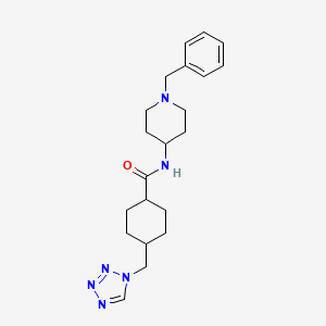 molecular formula C21H30N6O B4510363 N-(1-benzyl-4-piperidinyl)-4-(1H-tetrazol-1-ylmethyl)cyclohexanecarboxamide 