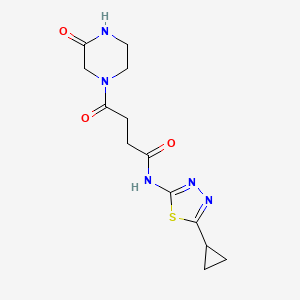 N-(5-cyclopropyl-1,3,4-thiadiazol-2-yl)-4-oxo-4-(3-oxo-1-piperazinyl)butanamide