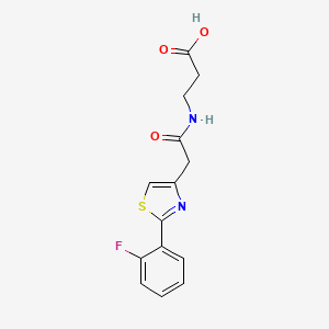 molecular formula C14H13FN2O3S B4510389 N-{[2-(2-fluorophenyl)-1,3-thiazol-4-yl]acetyl}-beta-alanine 