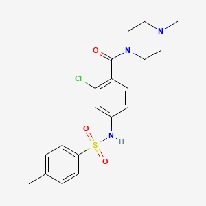 molecular formula C19H22ClN3O3S B4510404 N-{3-chloro-4-[(4-methyl-1-piperazinyl)carbonyl]phenyl}-4-methylbenzenesulfonamide 