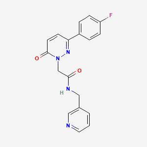 molecular formula C18H15FN4O2 B4510424 2-[3-(4-fluorophenyl)-6-oxo-1(6H)-pyridazinyl]-N-(3-pyridinylmethyl)acetamide 