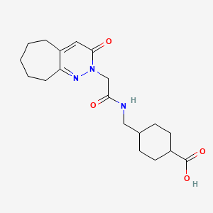 4-({[(3-oxo-3,5,6,7,8,9-hexahydro-2H-cyclohepta[c]pyridazin-2-yl)acetyl]amino}methyl)cyclohexanecarboxylic acid