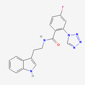 4-fluoro-N-[2-(1H-indol-3-yl)ethyl]-2-(1H-tetrazol-1-yl)benzamide