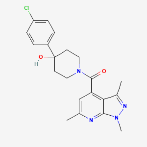 molecular formula C21H23ClN4O2 B4510512 4-(4-chlorophenyl)-1-[(1,3,6-trimethyl-1H-pyrazolo[3,4-b]pyridin-4-yl)carbonyl]-4-piperidinol 