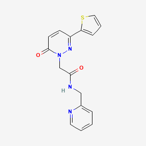 molecular formula C16H14N4O2S B4510517 2-[6-oxo-3-(2-thienyl)-1(6H)-pyridazinyl]-N-(2-pyridinylmethyl)acetamide 