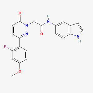 molecular formula C21H17FN4O3 B4510532 2-[3-(2-fluoro-4-methoxyphenyl)-6-oxo-1(6H)-pyridazinyl]-N-1H-indol-5-ylacetamide 