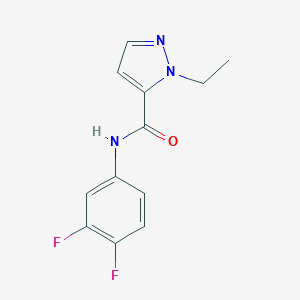 molecular formula C12H11F2N3O B451054 N-(3,4-difluorophenyl)-1-ethyl-1H-pyrazole-5-carboxamide 