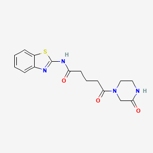 molecular formula C16H18N4O3S B4510542 N-1,3-benzothiazol-2-yl-5-oxo-5-(3-oxo-1-piperazinyl)pentanamide 