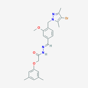 N'-{4-[(4-bromo-3,5-dimethyl-1H-pyrazol-1-yl)methyl]-3-methoxybenzylidene}-2-(3,5-dimethylphenoxy)acetohydrazide
