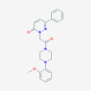 molecular formula C23H24N4O3 B4510577 2-{2-[4-(2-methoxyphenyl)-1-piperazinyl]-2-oxoethyl}-6-phenyl-3(2H)-pyridazinone 