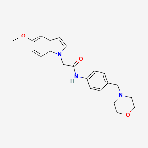 molecular formula C22H25N3O3 B4510582 2-(5-methoxy-1H-indol-1-yl)-N-[4-(4-morpholinylmethyl)phenyl]acetamide 