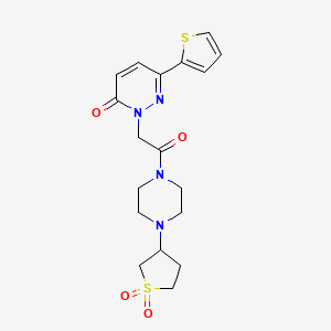 molecular formula C18H22N4O4S2 B4510592 2-{2-[4-(1,1-dioxidotetrahydro-3-thienyl)-1-piperazinyl]-2-oxoethyl}-6-(2-thienyl)-3(2H)-pyridazinone 