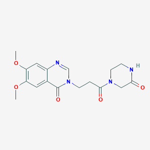 molecular formula C17H20N4O5 B4510598 6,7-dimethoxy-3-[3-oxo-3-(3-oxo-1-piperazinyl)propyl]-4(3H)-quinazolinone 