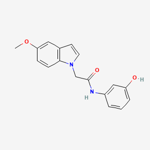 molecular formula C17H16N2O3 B4510617 N-(3-hydroxyphenyl)-2-(5-methoxy-1H-indol-1-yl)acetamide 