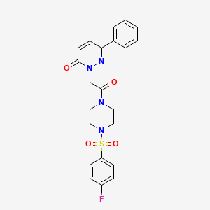 molecular formula C22H21FN4O4S B4510636 2-(2-{4-[(4-fluorophenyl)sulfonyl]-1-piperazinyl}-2-oxoethyl)-6-phenyl-3(2H)-pyridazinone 