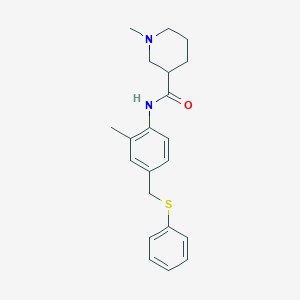 1-methyl-N-{2-methyl-4-[(phenylthio)methyl]phenyl}-3-piperidinecarboxamide