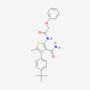 molecular formula C24H26N2O3S B451064 4-(4-Tert-butylphenyl)-5-methyl-2-[(phenoxyacetyl)amino]thiophene-3-carboxamide 