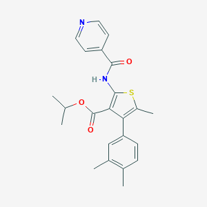 molecular formula C23H24N2O3S B451065 Isopropyl 4-(3,4-dimethylphenyl)-2-(isonicotinoylamino)-5-methylthiophene-3-carboxylate 
