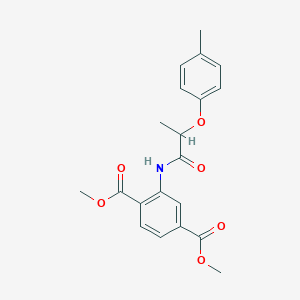molecular formula C20H21NO6 B451066 Dimethyl 2-{[2-(4-methylphenoxy)propanoyl]amino}benzene-1,4-dicarboxylate 