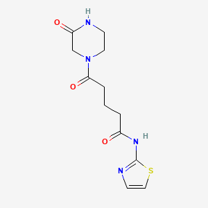 molecular formula C12H16N4O3S B4510673 5-oxo-5-(3-oxo-1-piperazinyl)-N-1,3-thiazol-2-ylpentanamide 