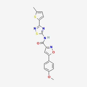 5-(4-methoxyphenyl)-N-[3-(5-methyl-2-thienyl)-1,2,4-thiadiazol-5-yl]-3-isoxazolecarboxamide