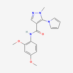 molecular formula C17H18N4O3 B4510720 N-(2,4-dimethoxyphenyl)-1-methyl-5-(1H-pyrrol-1-yl)-1H-pyrazole-4-carboxamide 