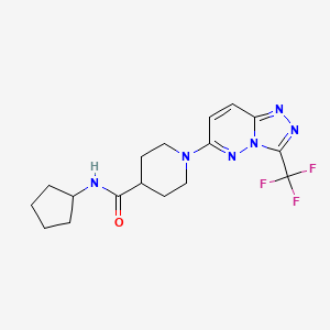 molecular formula C17H21F3N6O B4510729 N-cyclopentyl-1-[3-(trifluoromethyl)[1,2,4]triazolo[4,3-b]pyridazin-6-yl]-4-piperidinecarboxamide 