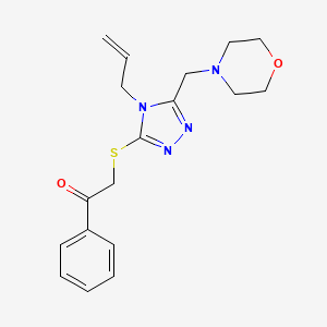 molecular formula C18H22N4O2S B4510732 2-{[4-allyl-5-(4-morpholinylmethyl)-4H-1,2,4-triazol-3-yl]thio}-1-phenylethanone 