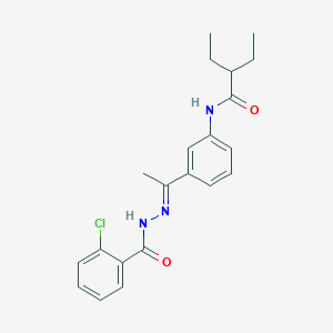 molecular formula C21H24ClN3O2 B451074 N-{3-[N-(2-chlorobenzoyl)ethanehydrazonoyl]phenyl}-2-ethylbutanamide 