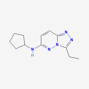 molecular formula C12H17N5 B4510761 N-cyclopentyl-3-ethyl[1,2,4]triazolo[4,3-b]pyridazin-6-amine 