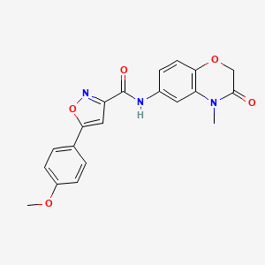 molecular formula C20H17N3O5 B4510764 5-(4-methoxyphenyl)-N-(4-methyl-3-oxo-3,4-dihydro-2H-1,4-benzoxazin-6-yl)-3-isoxazolecarboxamide 