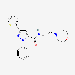 molecular formula C20H22N4O2S B4510769 N-[2-(4-morpholinyl)ethyl]-1-phenyl-3-(2-thienyl)-1H-pyrazole-5-carboxamide 