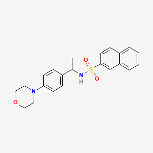 molecular formula C22H24N2O3S B4510770 N-{1-[4-(4-morpholinyl)phenyl]ethyl}-2-naphthalenesulfonamide 