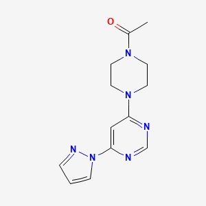 molecular formula C13H16N6O B4510774 4-(4-acetyl-1-piperazinyl)-6-(1H-pyrazol-1-yl)pyrimidine 