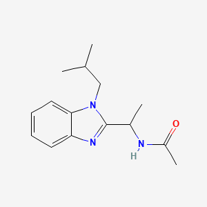 molecular formula C15H21N3O B4510778 N-[1-(1-isobutyl-1H-benzimidazol-2-yl)ethyl]acetamide 